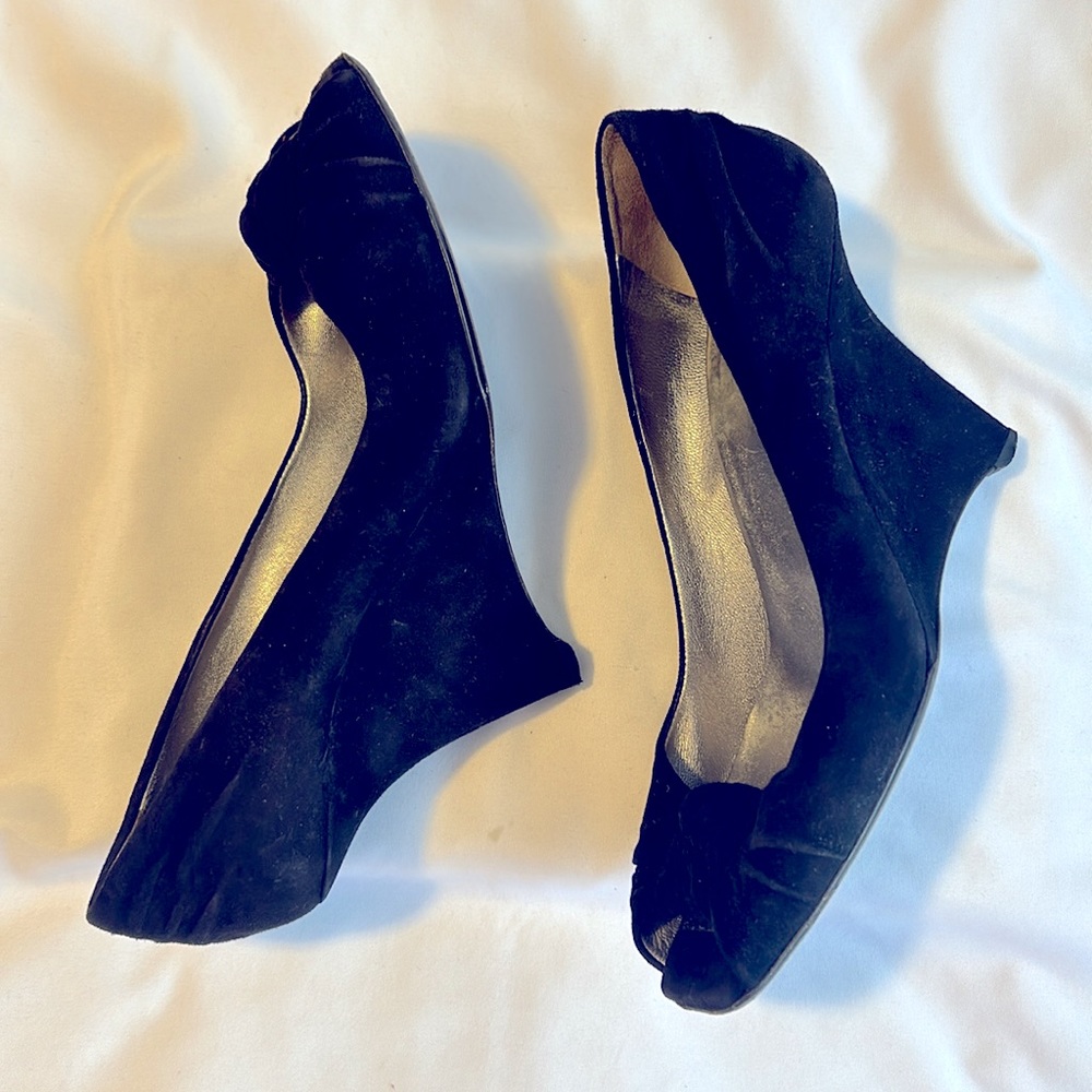 Prada Suede Peep Toe Wedges EU 36 - Picture 5 of 11